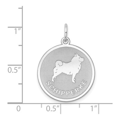 Sterling Silver Schipperke Dog Disc Pendant – view 4