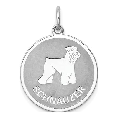 Sterling Silver Schnauzer Disc Pendant