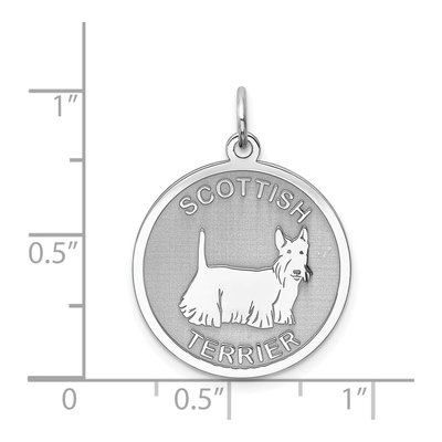 Sterling Silver Scottish Terrier Disc Charm – view 3