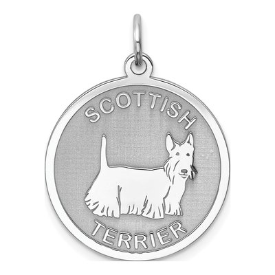 Sterling Silver Scottish Terrier Disc Charm