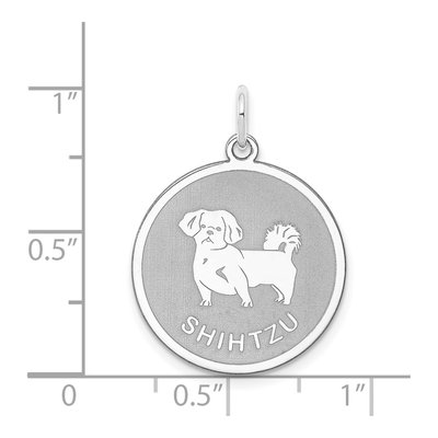 Sterling Silver Shih Tzu Disc Pendant – view 4