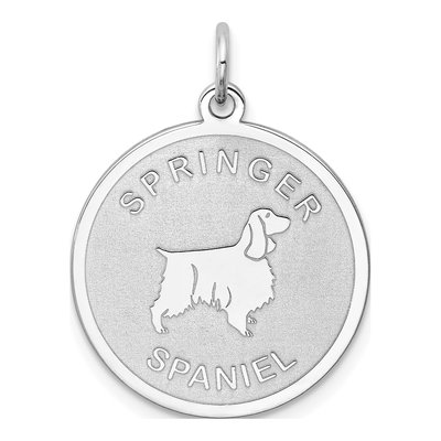 Sterling Silver Springer Spaniel Disc Charm