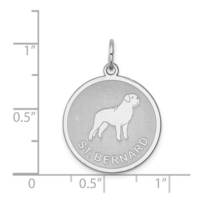 Sterling Silver St Bernard Disc Pendant – view 4