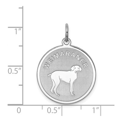 Sterling Silver Weimaraner Disc Pendant – view 4