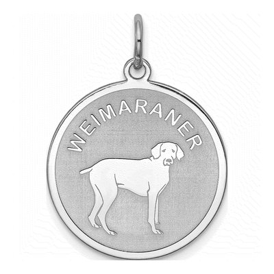 Sterling Silver Weimaraner Disc Pendant