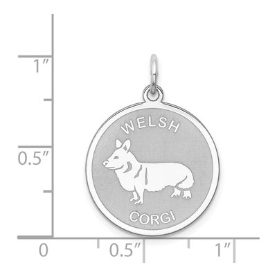 Sterling Silver Corgi Disc Charm – view 4