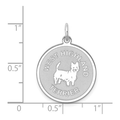 Sterling Silver Westie Disc Charm – view 4