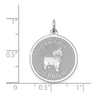 Sterling Silver Yorkshire Terrier Disc Charm – view 4