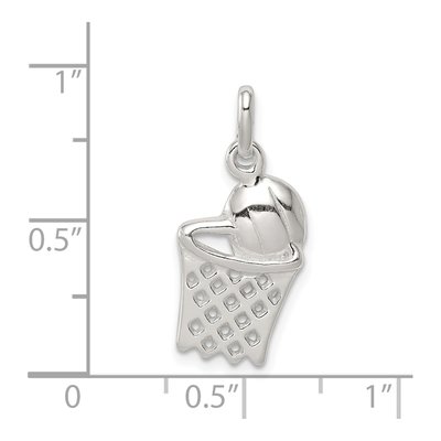 Sterling Silver Basketball Hoop Charm – view 4