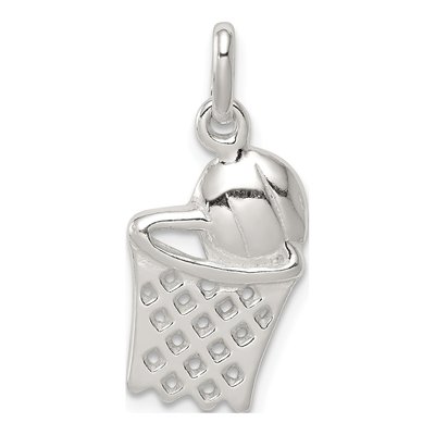 Sterling Silver Basketball Hoop Charm