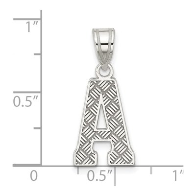 Sterling Silver Letter A Pendant – view 3