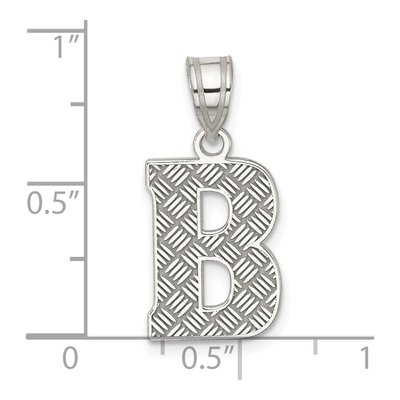 Sterling Silver Letter B Pendant – view 5