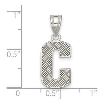 Sterling Silver Letter C Pendant – view 3