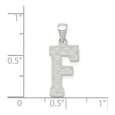 Sterling Silver Letter F Pendant – view 4