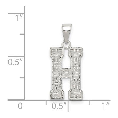 Sterling Silver Letter H Pendant – view 3