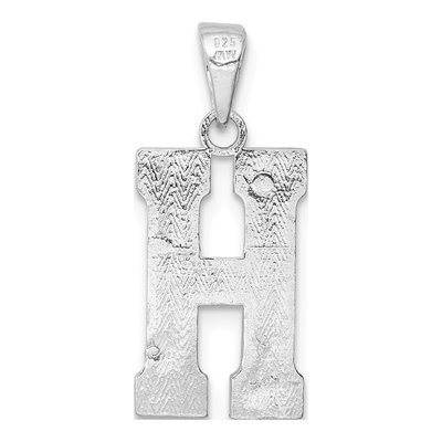 Sterling Silver Letter H Pendant – view 4