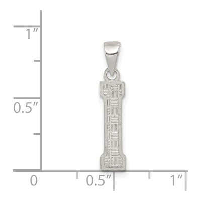 Sterling Silver Letter I Initial Pendant – view 3
