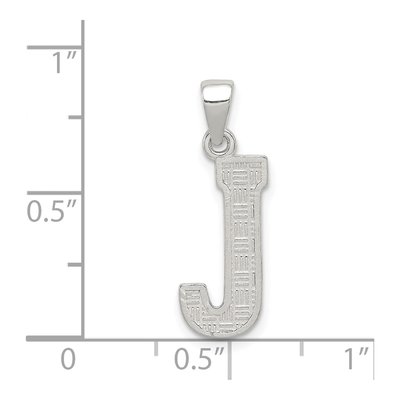 Sterling Silver Letter J Pendant – view 4