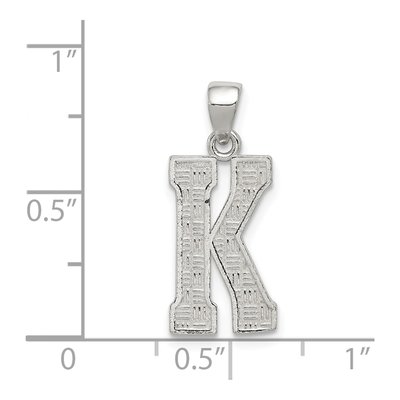 Sterling Silver Letter K Pendant – view 4