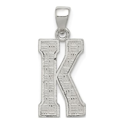 Sterling Silver Letter K Pendant