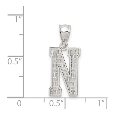 Sterling Silver Letter N Pendant – view 3