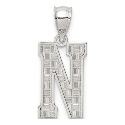 Sterling Silver Letter N Pendant