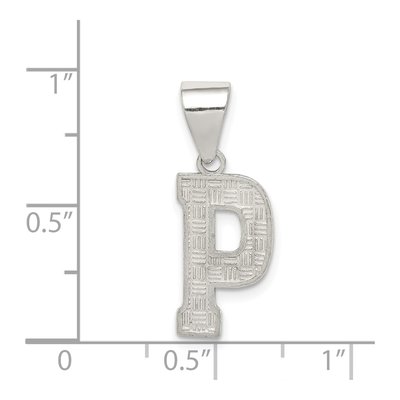 Sterling Silver Letter P Pendant – view 3