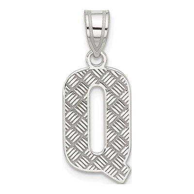 Sterling Silver Letter Q Pendant