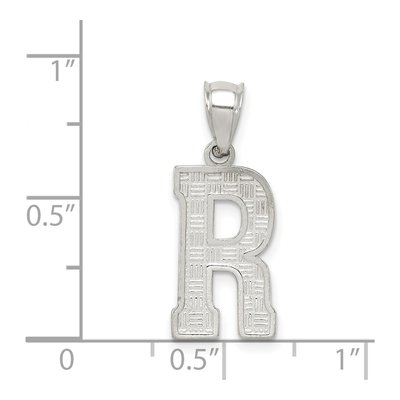 Sterling Silver Letter R Pendant – view 4