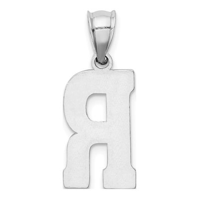 Sterling Silver Letter R Pendant – view 5