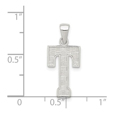 Sterling Silver Letter T Pendant – view 3