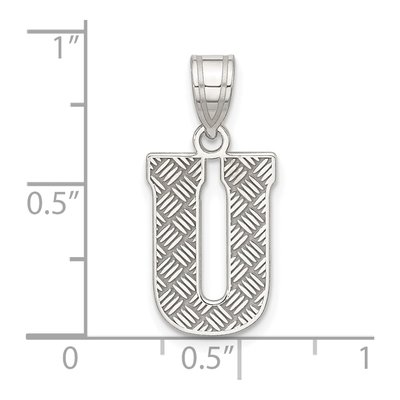 Sterling Silver Letter U Pendant – view 4