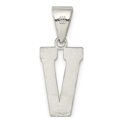 Sterling Silver Letter V Pendant – view 4
