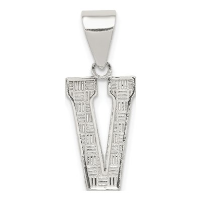 Sterling Silver Letter V Pendant