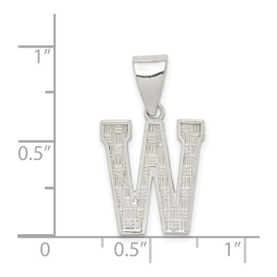 Sterling Silver Letter W Pendant – view 3