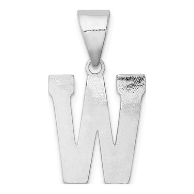 Sterling Silver Letter W Pendant – view 4