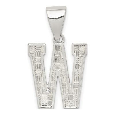 Sterling Silver Letter W Pendant