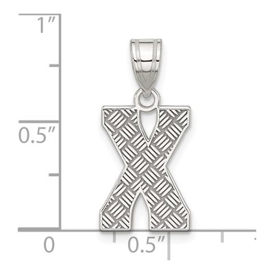 Sterling Silver Letter X Pendant – view 4