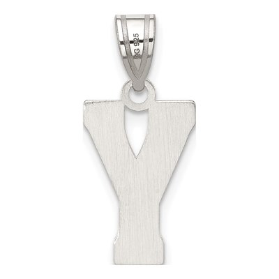 Sterling Silver Letter Y Pendant – view 3