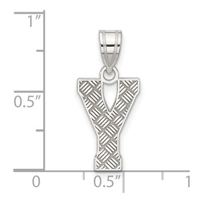 Sterling Silver Letter Y Pendant – view 4