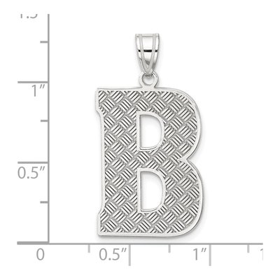 Sterling Silver Letter B Pendant – view 4