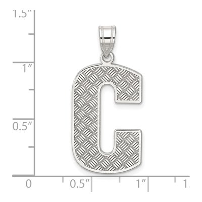 Sterling Silver Letter C Pendant – view 3