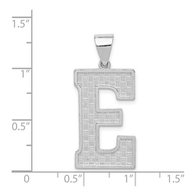 Sterling Silver Letter E Pendant – view 4