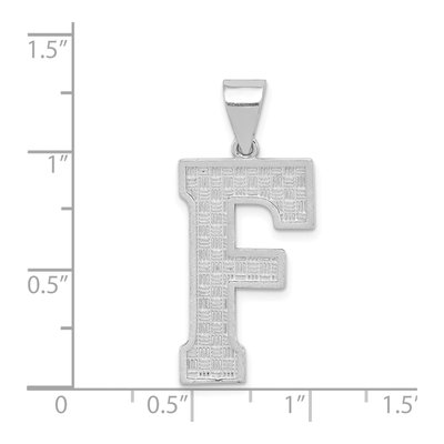 Sterling Silver Letter F Pendant – view 5