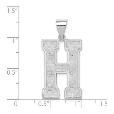 Sterling Silver Letter H Pendant – view 4