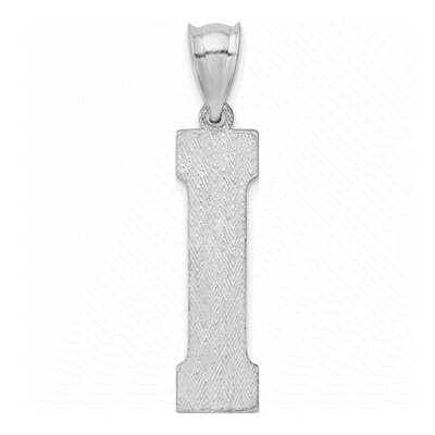 Sterling Silver Letter I Initial Pendant – view 3