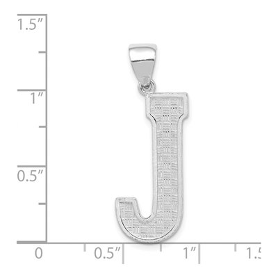 Sterling Silver Letter J Pendant – view 5