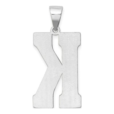 Sterling Silver Letter K Pendant – view 3