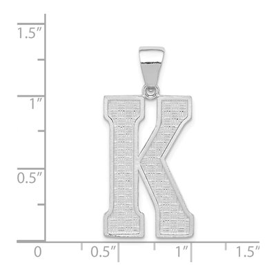 Sterling Silver Letter K Pendant – view 4