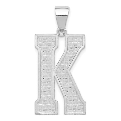 Sterling Silver Letter K Pendant